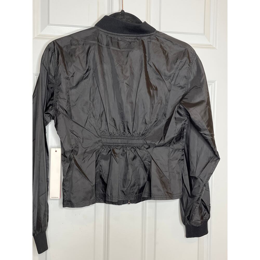 Good American NEW Black Sheer Pleat Windbreaker Jacket Size XS (0) - Picture 3 of 8